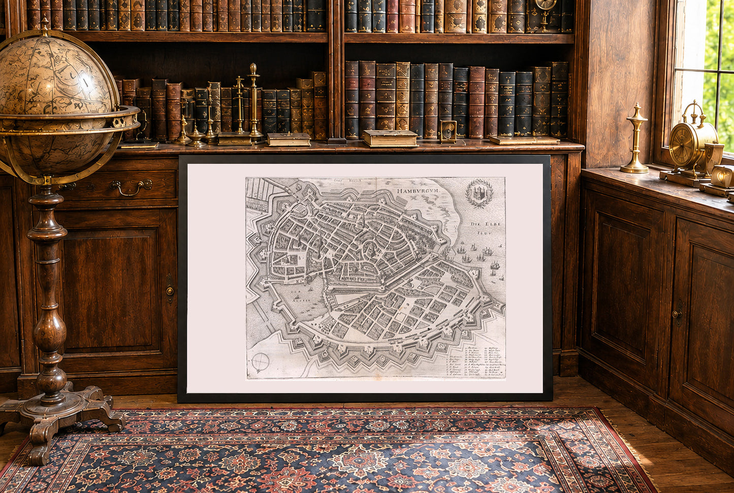 Hambourg 1653 - Carte historique de la ville hanséatique