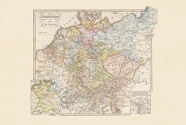 Póster Mapa Histórico de Alemania (1792) - Arte Vintage del Sacro Imperio Romano