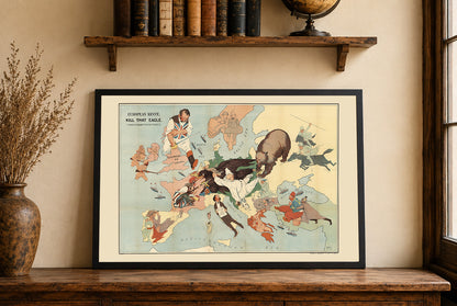 Uccidi quell'aquila 1917 - Mappa cartone propaganda della Prima Guerra Mondiale
