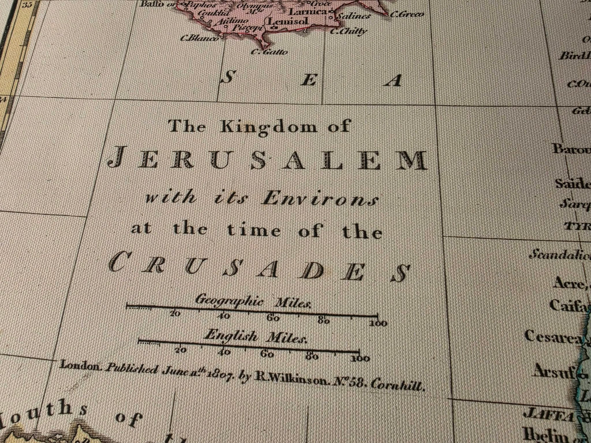 Königreich Jerusalem während der Kreuzzüge - Historisches Kartenposter