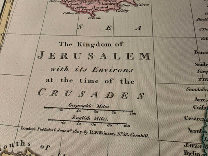 Königreich Jerusalem während der Kreuzzüge - Historisches Kartenposter