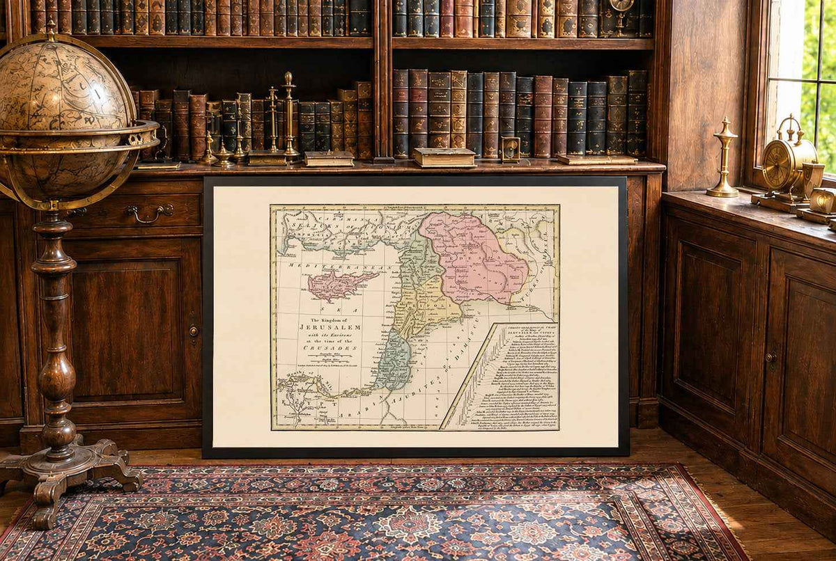 Kingdom of Jerusalem During the Crusades - Historical Map Poster
