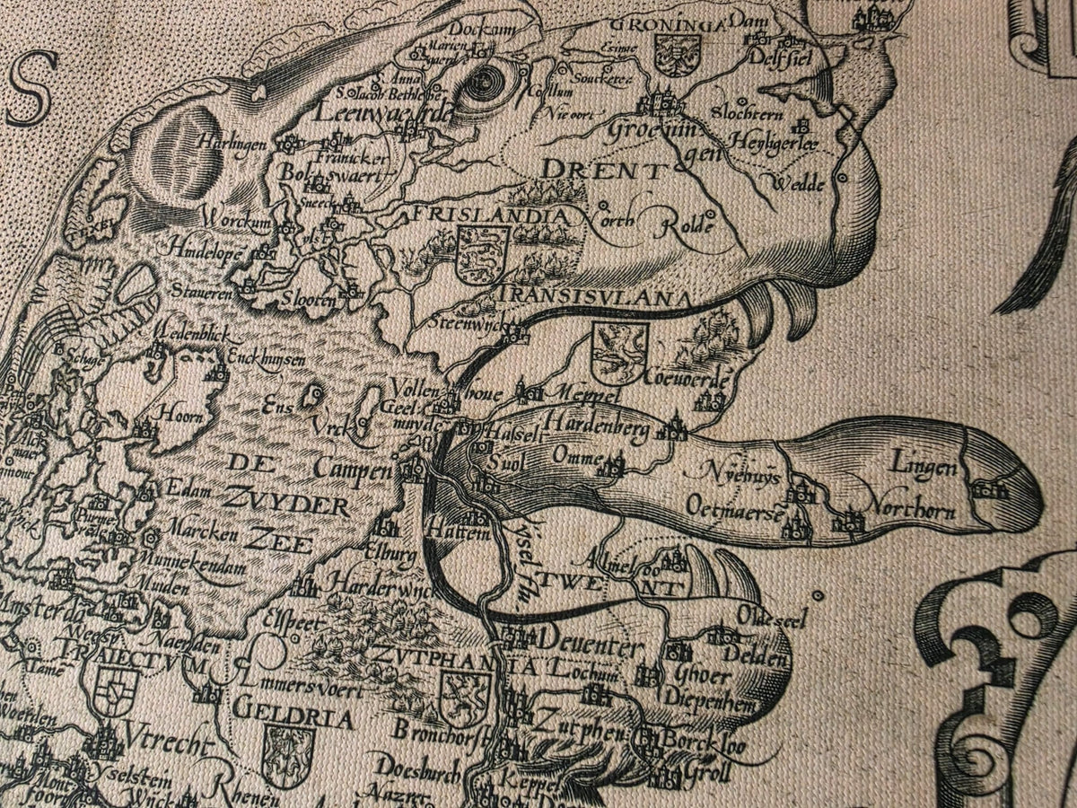 Póster Mapa Leo Belgicus (1617) - Arte de Pared de Países Bajos y Bélgica