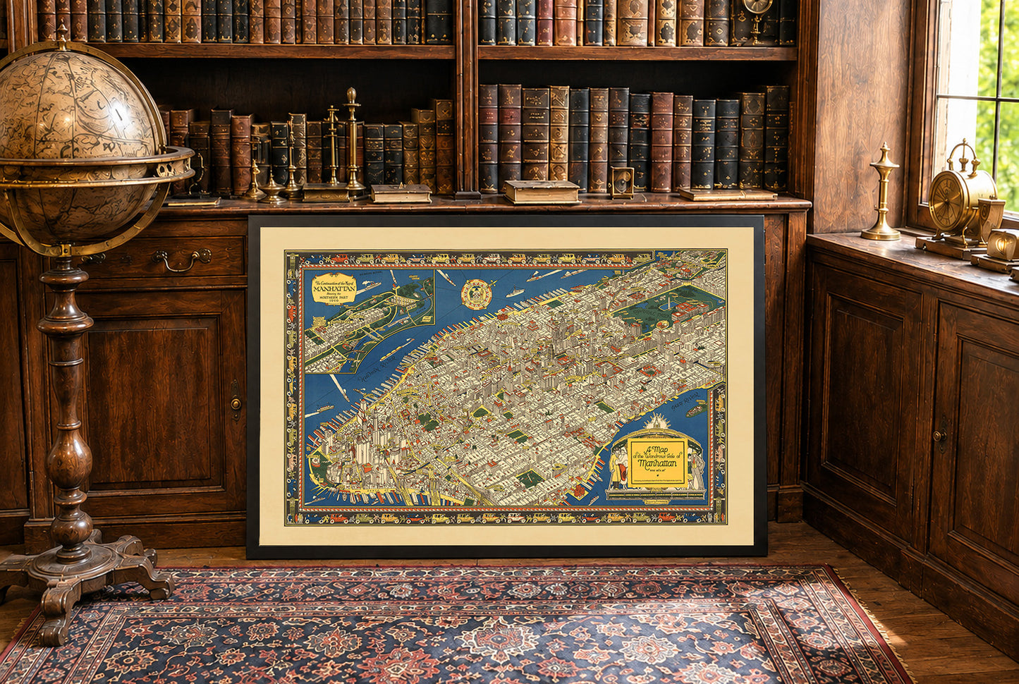 Póster del mapa pictórico de Manhattan (1926) – Arte de pared vintage de la ciudad de Nueva York