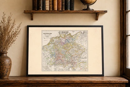 Medieval Germany 1275-1495 - Holy Roman Empire - Karl Spruner Historical Map Poster