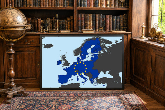 Mapa moderno de la Unión Europea impreso - Arte de pared con fronteras de países de la UE