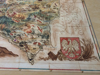 Impresión del Mapa de Polonia 1938 - Mapa Pictórico ‘Poloniae’ por Tadeusz Lipski & Eliasz Kanarek | Arte de Pared Vintage de la Feria Mundial