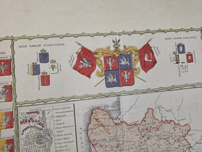 Póster del mapa de Polonia durante el reinado de Jan III Sobieski - Arte de pared vintage