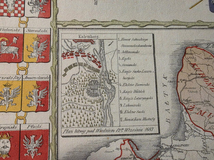 Póster del mapa de Polonia durante el reinado de Jan III Sobieski - Arte de pared vintage