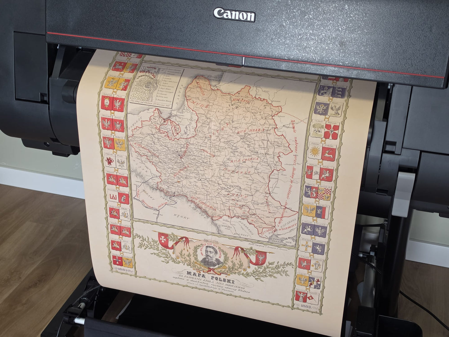Póster del mapa de Polonia durante el reinado de Jan III Sobieski - Arte de pared vintage