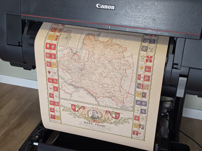 Póster del mapa de Polonia durante el reinado de Jan III Sobieski - Arte de pared vintage