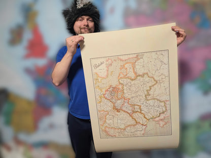 Poland in the 15th Century - Jan Babirecki Historical Map Poster - c. 1900