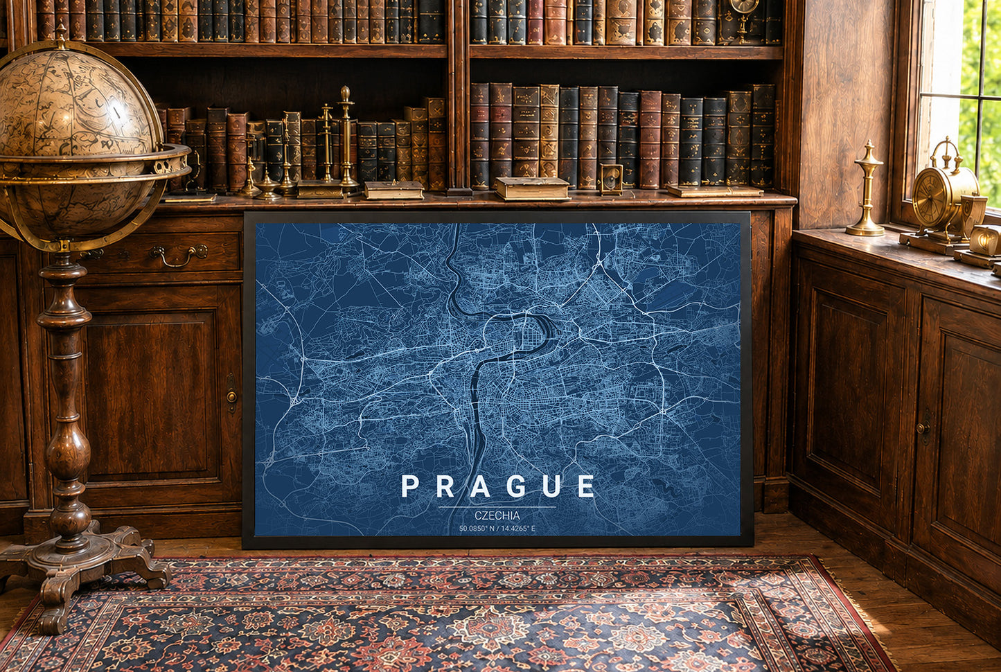 Mapa de plano de Praga - Arte de pared moderno de calles de la ciudad