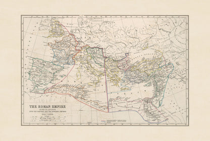 Roman Empire After the Division 1873 - Historical Map Poster