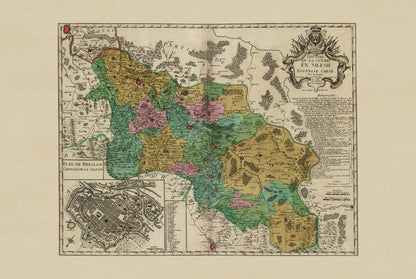 Affiche Carte de Guerre de Silésie - Première Guerre de Silésie, 1741 | Le Rouge