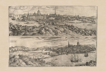 Impresión del Mapa de Estocolmo 1588 - Braun & Hogenberg ‘Civitates Orbis Terrarum’