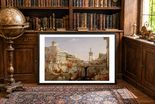 Póster El curso de la consumación del imperio - Arte clásico vintage del imperio de Thomas Cole