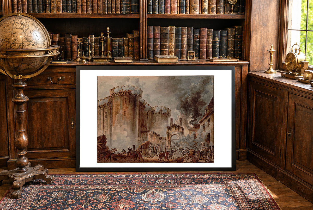 Zdobycie Bastylii 1789 - Jean-Pierre Houël - Rewolucja Francuska - Historyczny Plakat z Obrazem