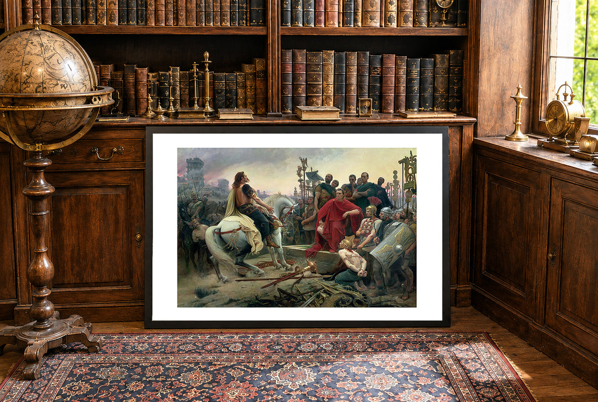 Vercingétorix Jette ses Armes aux Pieds de César 1899 - Lionel Royer - Guerre des Gaules - Affiche Peinture Historique