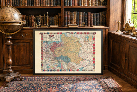 Mapa vintage de 1770 de la Mancomunidad Polaco-Lituana y sus particiones
