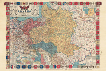 Mapa vintage de 1770 de la Mancomunidad Polaco-Lituana y sus particiones