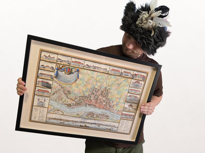 Varsovie 1772 - Carte historique de la capitale polonaise avec les principaux palais