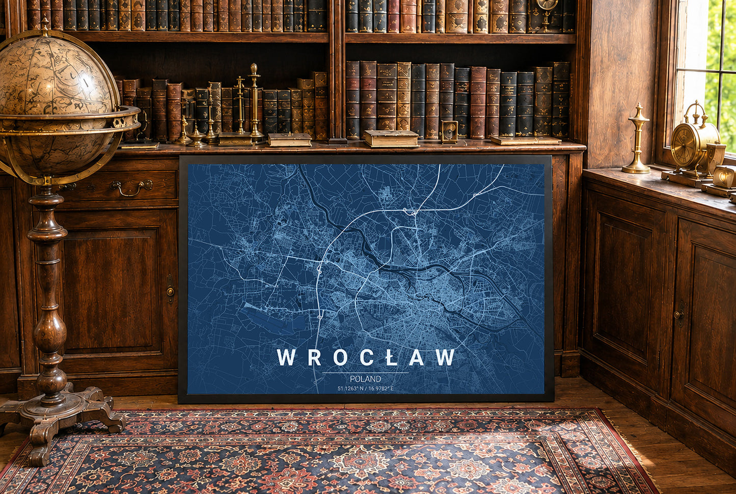 Mapa de plano de Wrocław - Arte de pared moderno de calles de la ciudad