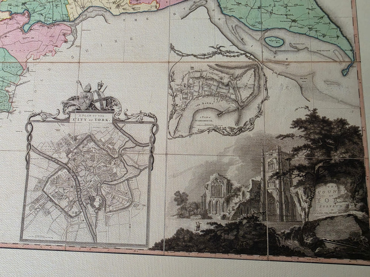 Póster del Mapa del Condado de Yorkshire (1772) - Arte de Pared Vintage de Inglaterra por Thomas Jefferys