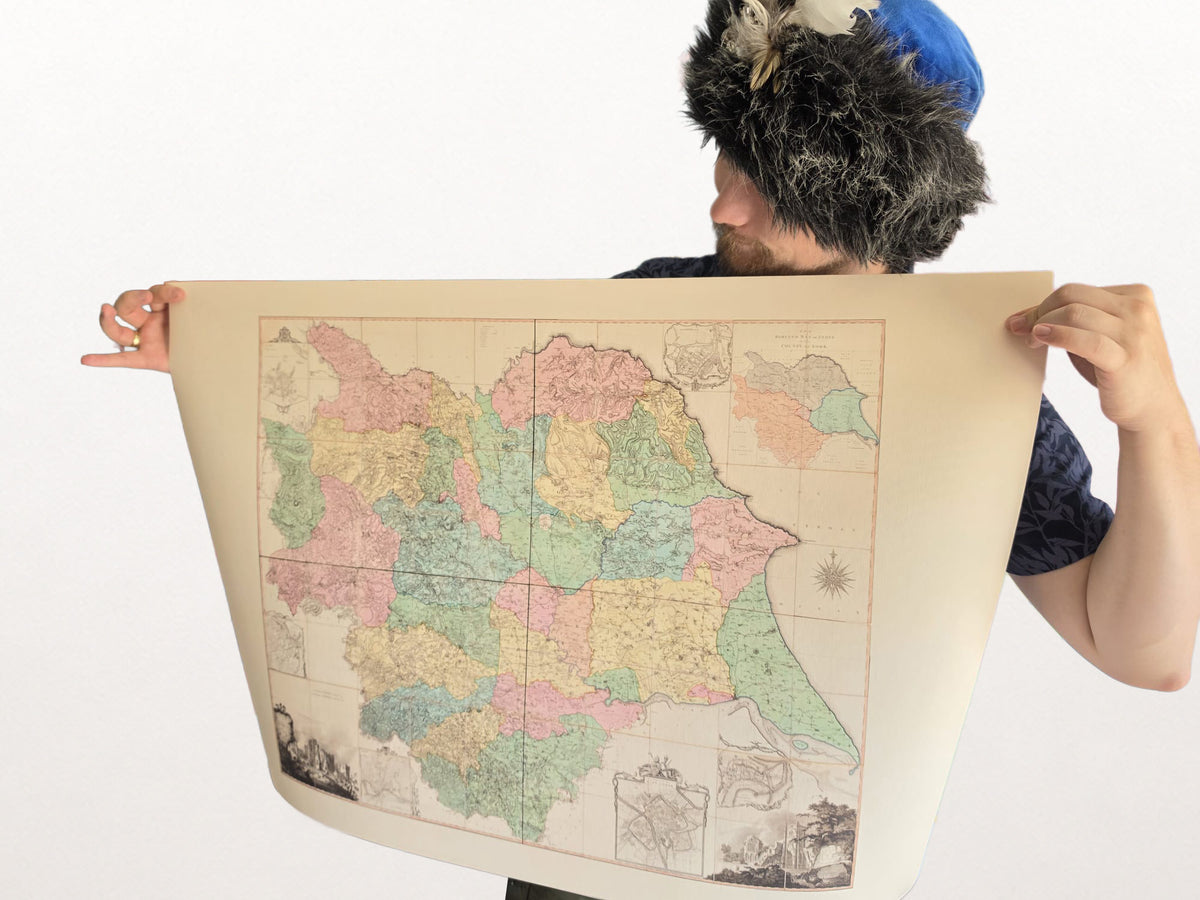 Póster del Mapa del Condado de Yorkshire (1772) - Arte de Pared Vintage de Inglaterra por Thomas Jefferys