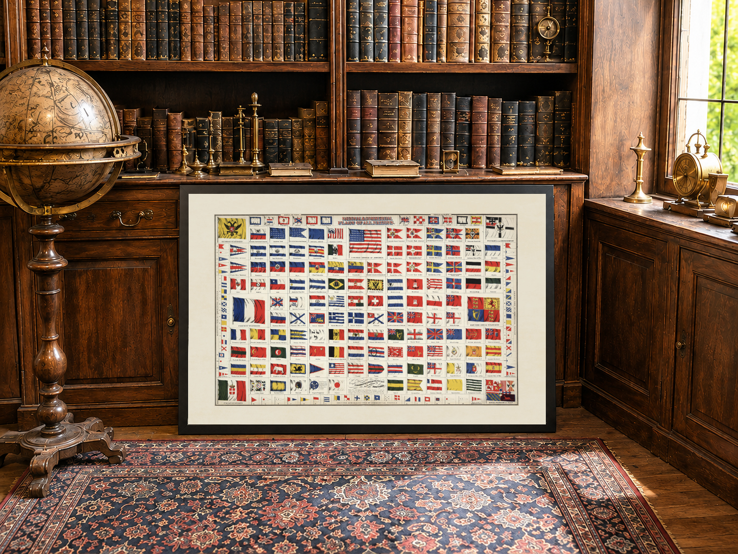 Weltflaggen Poster (1874) - Vintage Nationale & Maritime Flaggen Wandkunst