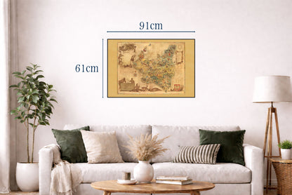 Impresión del Mapa de Polonia 1938 - Mapa Pictórico ‘Poloniae’ por Tadeusz Lipski & Eliasz Kanarek | Arte de Pared Vintage de la Feria Mundial