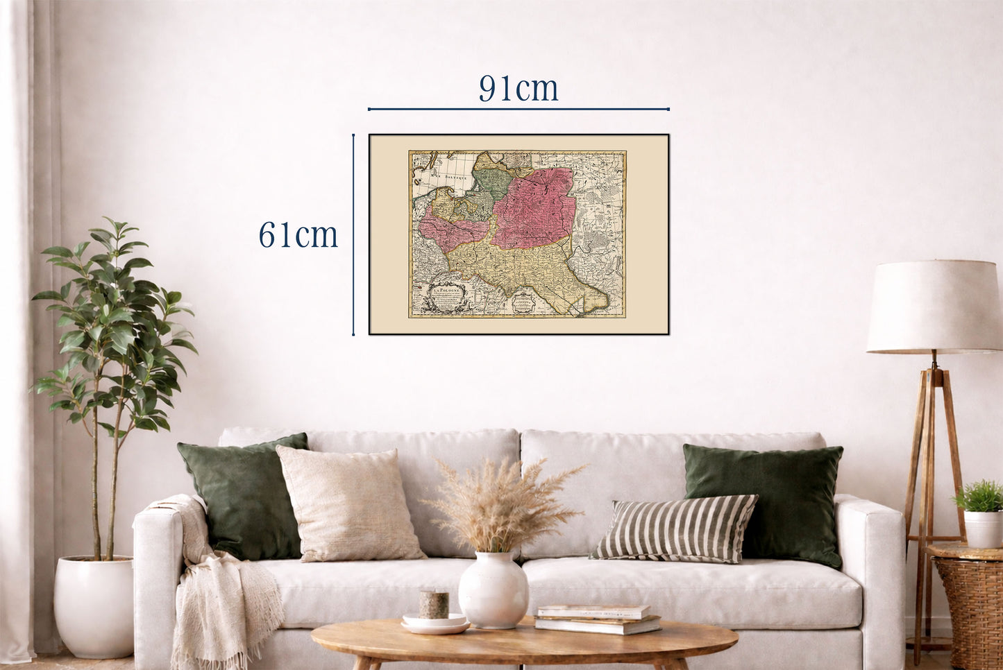 Mappa vintage del Commonwealth polacco-lituano 1740