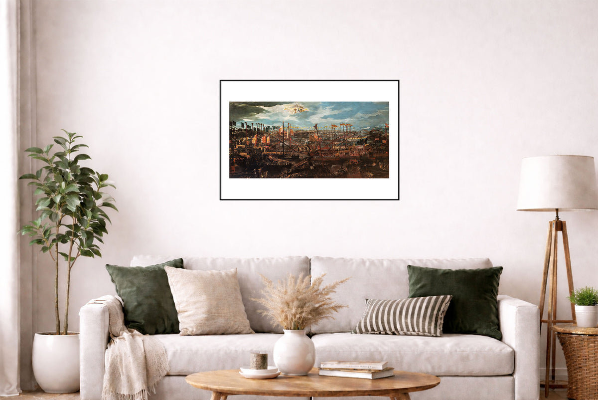 Bitwa pod Lepanto - Andrea Vicentino - Imperium Osmańskie i Liga Święta - Historyczny Plakat z Obrazem