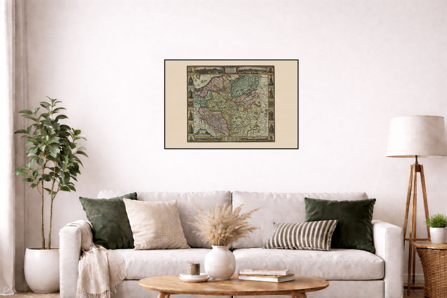 Póster de mapa histórico de Polonia y Silesia: mapa de Polonia y de la Mancomunidad polaco-lituana de 1630