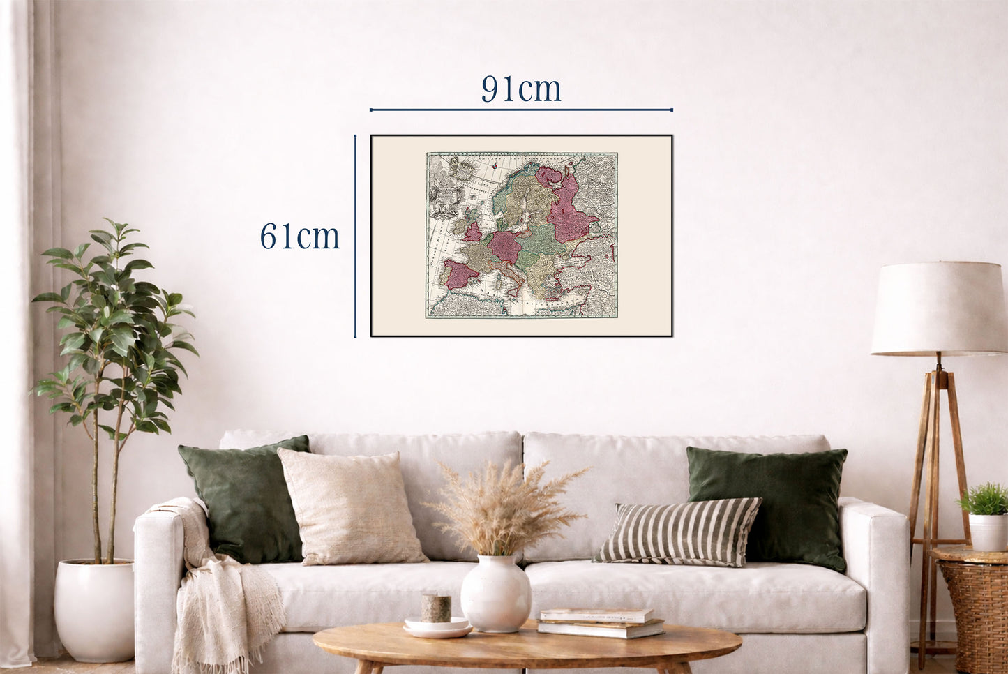 Europa 1730 - Mapa histórico de pared de principios del siglo XVIII