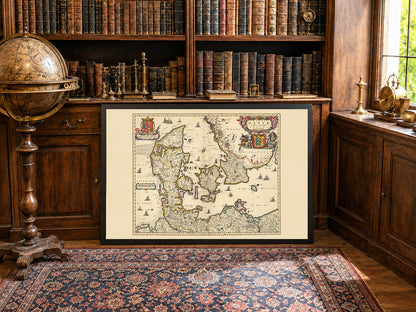 Impresión del mapa de Dinamarca 1690 - Ilustración de los límites del reino histórico